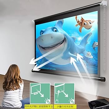 Amazon | 84インチプロジェクタースクリーン 16：9伸縮天吊り ロール式